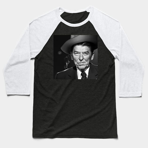 Ronald Reagan After Smoking Baseball T-Shirt by Matt's Wild Designs